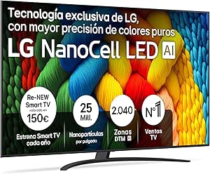Smart TV LG 86NANO81A6A - TV 86", 4K NanoCell por 999€