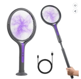 Raquette électrique anti-moustiques pliante et télescopique à 12,85€