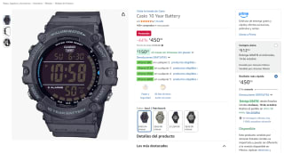 Reloj Casio AE-1500WH-8BVCF por $450 en Amazon