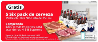 30 Cervezas Gratis al comprar $800 en Carne | HEB
