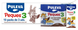 Puleva Peques 3 Cereales y Cacao +12 Meses Caja 10 Packs 3 x 200ml por 6.63€
