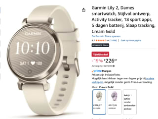 Garmin Lily 2, Dames smartwatch voor €226,07 bij Amazon