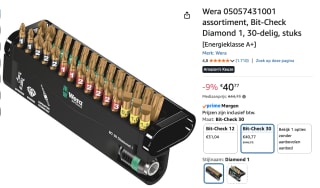 Wera Bitset Bit Check 30 Diamond voor €40,77 bij Amazon