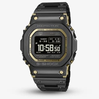 Casio Mens G-Shock Full Metal Origin 5000 Series Black & Gold Digital Solar Bracelet