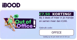€7,50 korting bij 3 deals of meer en samen meer dan €100 bij iBOOD