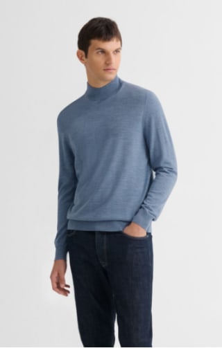 Pull col cheminée en laine Mérinos à 30€