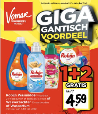 Alle Robijn 1+2 gratis bij Vomar