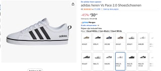 adidas heren Vs Pace 2.0 voor €30,25 bij Amazon