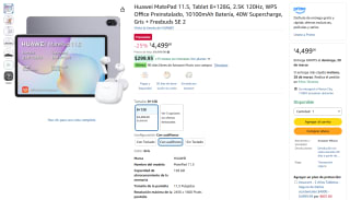 Huawei MatePad 11.5 8GB 128GB Gris por $4,499 | Amazon