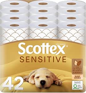 84 rollos Scottex Papel Higiénico Sensitive de 3 capas por 23.10€