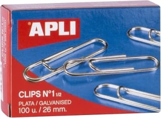 APLI 11713 - Clips galvanizados nº1½ 26 mm 100 unidades por 0.51€