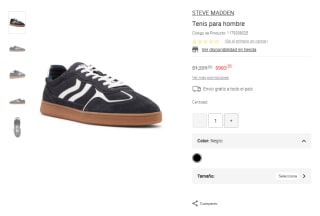 Tenis Steven Madden Carson Negro por $983 | Liverpool