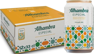 12 latas Alhambra Especial, Cerveza Lager 33 cl + 3.19€ recompensa por 7.64€