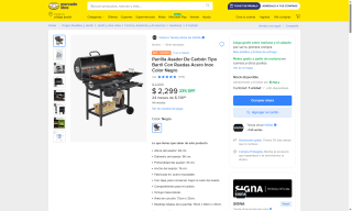 Asador de carbón 94cm por $2,299 | Mercado Libre