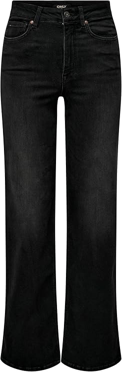 ONLY Wide leg Jeans in Black Denim voor €22,69 bij Amazon