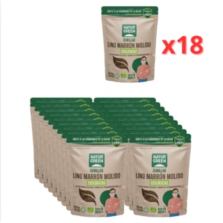 Naturgreen Semillas de lino marrón molidas orgánicas BIO sin gluten 18 x 125 g a 8.9€