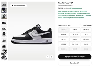 Tenis Nike Air Force 1 '07 para Hombre por $1,559