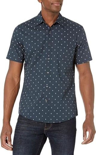 Amazon Essentials Slim Fit Printed Shirt Deal on Amazon for £8.58