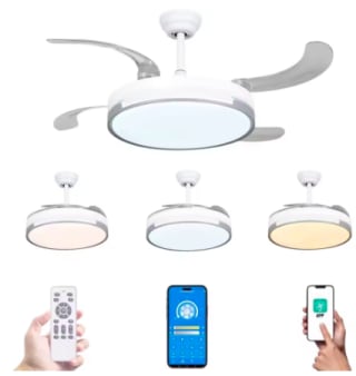 Ventilador techo luz LED 36W blanco mando por 33.80€