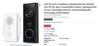 eufy Security, Draadloze videodeurbel voor €79,99 bij Amazon