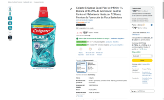 Enjuague Bucal Colgate Plax Ice Infinity 1L por $69 | Oferta Amazon