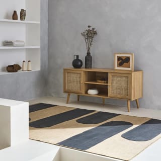 Meuble TV Bohème scandinave cannage 2 portes à 97,49€