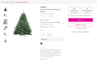 Árbol Navidad HOMEASY por $599 | Oferta Liverpool