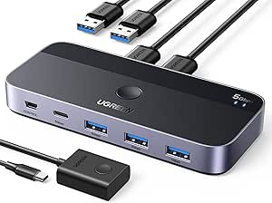 UGREEN Sharing Switch USB 3.0 Schakelaar met 3 USB en 1 USB-C Poort voor €29,99