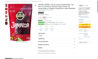 Flor de Jamaica Deshidratada 1kg por $105 | Oferta Amazon