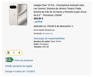 Chollazo Móvil Google Pixel 10 Pro de 256GB por 699,90€ solo Prime Student
