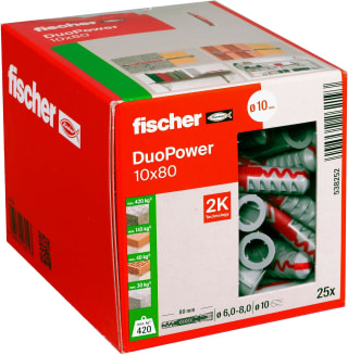 fischer DUOPOWER 10 x 80 pluggen (25 stuks) voor €6,86 bij Amazon