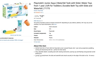 PLAYMOBIL Junior Aqua 71775 Watervaltank met glijbaan voor €12,59 bij Amazon