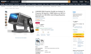 Proyector VUEKIME 2026 Android 13 1080p por $1,557 | Amazon