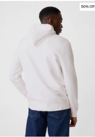 Polerón GAP Americana Sin Cierre Hombre Blanco Oferta $27.490 Solo en GAP.cl