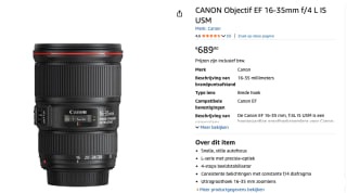 Canon EF 16-35mm F/4 L IS USM voor €689,90 bij Amazon