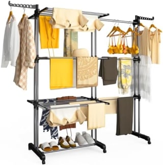 vounot® Étendoir à Linge Extensible à 4 Niveaux 190x64x170cm à 26,99€ chez Amazon