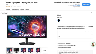 Monitor 27 pulgadas Odyssey OLED G5 180Hz por $10,799 en Samsung