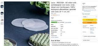 Lacor anti-aanbakpapier rond - 60 vellen voor €1,50