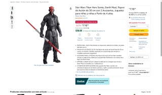 Darth Maul Star Wars 30cm por $116 | Oferta Amazon