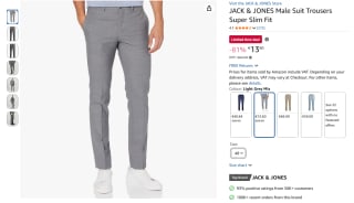 JACK & JONES Super Slim Fit Kostuumbroek voor €13,60 bij Amazon
