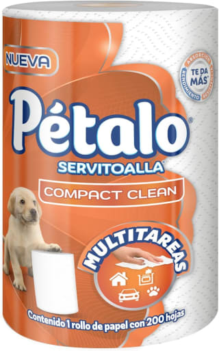 Pétalo Compact Clean (1 rollo, 200 hojas) por $14 en Amazon