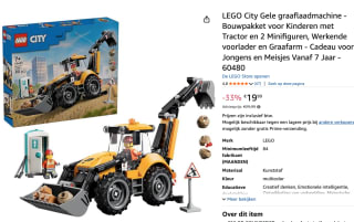 LEGO 60480 City Gele graaflaadmachine voor €19,99 bij Amazon