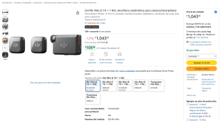 DJI Mic Mini (2 TX + 1 RX) por $1,043 en Amazon