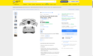 Drone DJI Flip RC-N3 por $6,539 | Mercado Libre (AMEX)