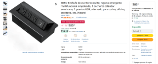 Enchufe Oculto 3 Enchufes + 2 USB por $386 | Oferta Amazon