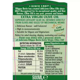 Filippo Berio Extra Virgin Olive Oil, 6 x 500ml for £15.99 at Costco