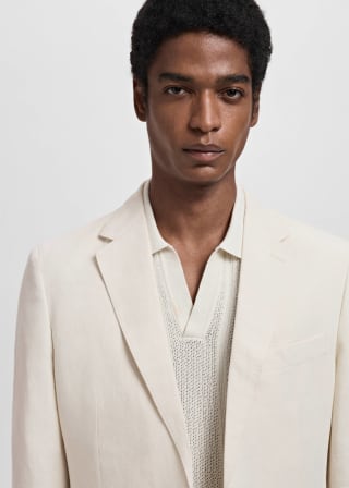Americana traje slim fit lino lyocell por 19,99€ en Mango Outlet