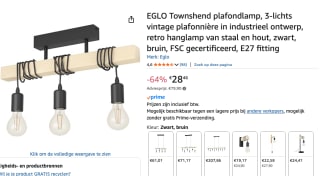 EGLO Townshend Plafondlamp voor €28,46 bij Amazon