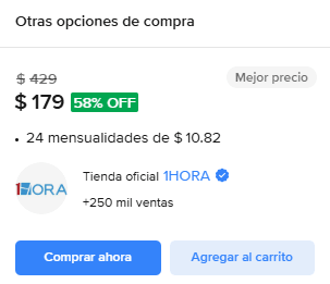 Power Bank 1Hora 10000mAh por $179 | Mercado Libre