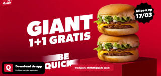 1+1 gratis op Giants bij Quick